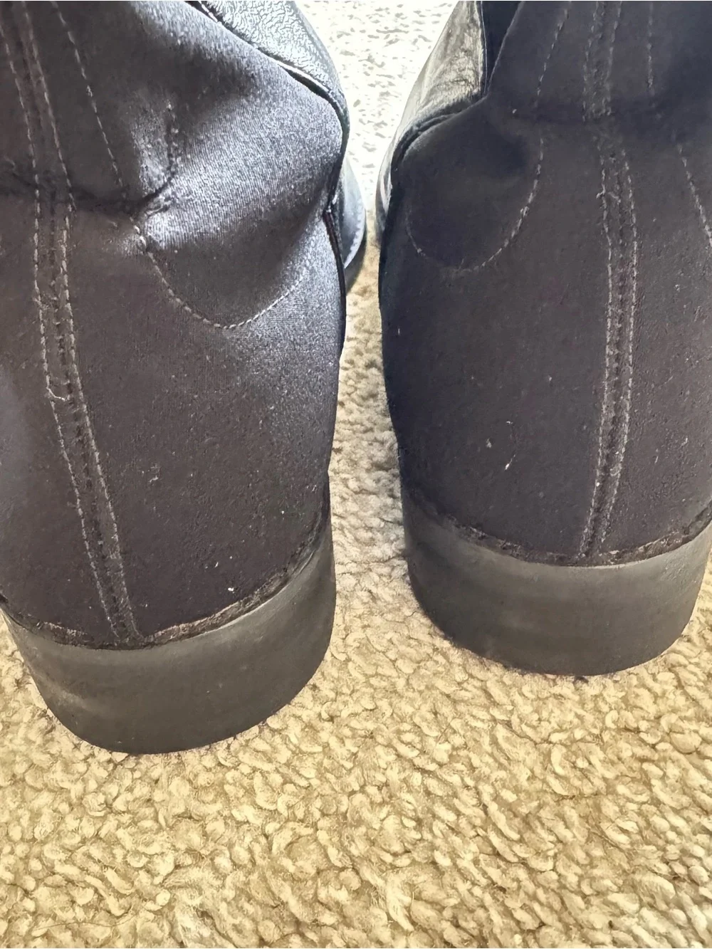 Stuart Weitzman 5050 Black Leather Over The Knee Stretch Boots Womens Flat Tall